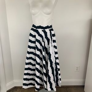 Alaïa Edition 1990 Long Black/White Flared Skirt